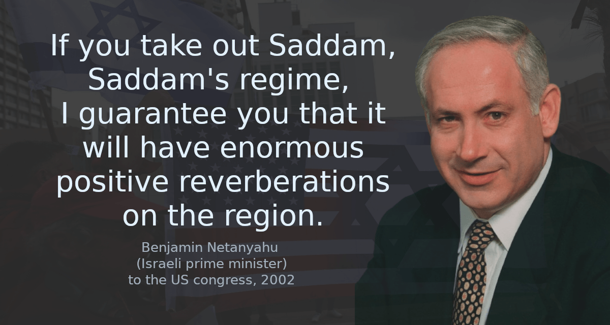 If you take out Saddam, Saddam&rsquo;s regime, I guarantee you that it will have enormous positive reverberations on the region.