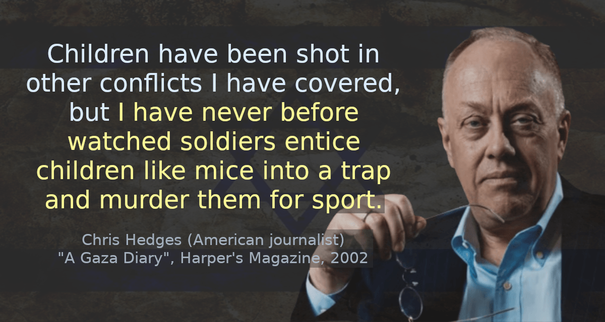 Children have been shot in other conflicts I have covered, but I have never before watched soldiers entice children like mice into a trap and murder them for sport.